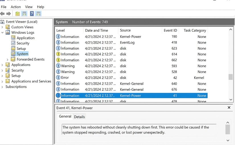 Windows Server Event Viewer